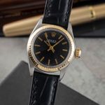Rolex Oyster Perpetual 6804 (1969) - Black dial 26 mm Gold/Steel case (3/8)