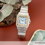 Cartier Santos 2961 (1995) - White dial 29 mm Gold/Steel case (3/8)