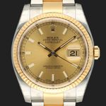 Rolex Datejust 36 116233 (2011) - Champagne dial 36 mm Gold/Steel case (3/8)