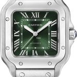 Cartier Santos WSSA0061 (2024) - Green dial 35 mm Steel case (1/1)