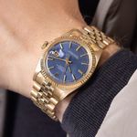 Rolex Datejust 1601/8 (1974) - Blauw wijzerplaat 36mm Geelgoud (1/8)