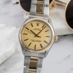 Rolex Oyster Perpetual 1005 (1972) - Champagne dial 34 mm Gold/Steel case (1/8)