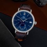 IWC Portofino Hand-Wound IW510106 (2015) - Blue dial 45 mm Steel case (1/8)