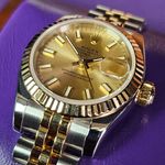 Rolex Lady-Datejust 179173 (2007) - Champagne wijzerplaat 26mm Goud/Staal (1/5)