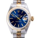 Rolex Lady-Datejust 69173 (1993) - Blue dial 26 mm Gold/Steel case (3/8)
