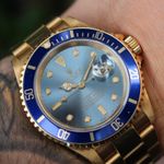 Rolex Submariner Date 16618 (1986) - Blue dial 40 mm Yellow Gold case (3/7)