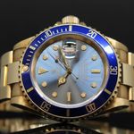 Rolex Submariner Date 16618 (1986) - Blue dial 40 mm Yellow Gold case (2/7)