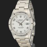 Rolex Oyster Perpetual Date 15210 (2004) - Wit wijzerplaat 34mm Staal (1/8)