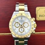 Rolex Daytona 116523 (2007) - Wit wijzerplaat 40mm Goud/Staal (1/8)