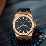 Audemars Piguet Royal Oak Selfwinding 15500OR.OO.D002CR.01 (2021) - Zwart wijzerplaat 41mm Roségoud (7/8)
