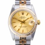 Rolex Datejust 31 68273 (1988) - Champagne dial 31 mm Gold/Steel case (3/8)
