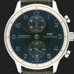 IWC Portuguese Chronograph IW371430 (2005) - Groen wijzerplaat 41mm Staal (2/8)