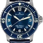 Blancpain Fifty Fathoms 5015-12B40-O52A (2024) - Blauw wijzerplaat 45mm Titanium (1/8)