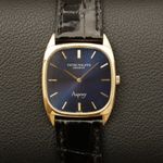 Patek Philippe Golden Ellipse 3566 (1973) - Blue dial 28 mm Yellow Gold case (1/7)