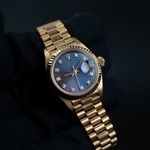 Rolex Lady-Datejust 69178 (1990) - Blue dial 26 mm Yellow Gold case (1/8)