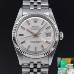 Rolex Datejust 1601 (1975) - Zilver wijzerplaat 36mm Staal (1/8)