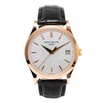 Patek Philippe Calatrava 5296R-010 (2013) - Zilver wijzerplaat 38mm Roségoud (1/7)