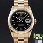 Rolex Day-Date 36 118238 (2000) - Black dial 36 mm Yellow Gold case (1/8)
