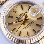 Rolex Lady-Datejust 69173 (1990) - Champagne wijzerplaat 26mm Goud/Staal (2/8)