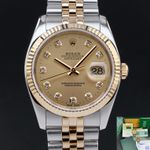 Rolex Datejust 36 116233 (2004) - Champagne wijzerplaat 36mm Goud/Staal (1/8)