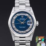 Rolex Day-Date 36 18296 (1995) - Silver dial 36 mm Platinum case (1/8)