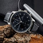 IWC Portuguese Chronograph IW371447 (Unknown (random serial)) - Black dial 41 mm Steel case (2/8)