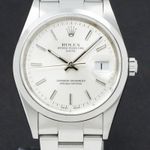 Rolex Oyster Perpetual Date 15200 (2002) - Zilver wijzerplaat 34mm Staal (1/7)