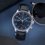 IWC Portuguese Chronograph IW371447 (Unknown (random serial)) - Black dial 41 mm Steel case (1/8)