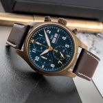 IWC Pilot Spitfire Chronograph IW387902 (Onbekend (willekeurig serienummer)) - Groen wijzerplaat 41mm Brons (2/8)