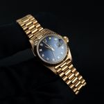 Rolex Lady-Datejust 69178 (1990) - Blue dial 26 mm Yellow Gold case (6/8)