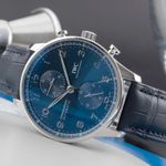 IWC Portuguese Chronograph IW371606 (Unknown (random serial)) - Blue dial 41 mm Steel case (2/8)