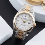 Rolex Datejust 41 126333 (Unknown (random serial)) - White dial 41 mm Gold/Steel case (1/8)