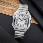 Cartier Santos WSSA0029 (Unknown (random serial)) - Silver dial 35 mm Steel case (1/8)