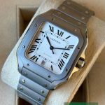Cartier Santos WSSA0089 (2026) - White dial 39 mm Titanium case (3/7)