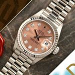 Rolex Lady-Datejust 69179 (1997) - Pink dial 26 mm White Gold case (3/8)