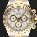 Rolex Daytona 116523 (2005) - Wit wijzerplaat 40mm Goud/Staal (2/8)