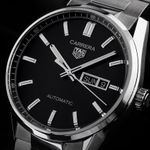 TAG Heuer Carrera Calibre 5 WBN2010.BA0640 (2023) - Zwart wijzerplaat 41mm Staal (3/7)