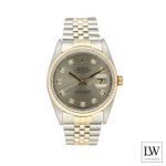 Rolex Datejust 36 16233 (1996) - Grey dial 36 mm Gold/Steel case (3/8)