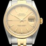Rolex Datejust 36 16233 (2001) - Champagne wijzerplaat 36mm Goud/Staal (1/8)