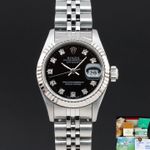 Rolex Lady-Datejust 69174 (1991) - Black dial 26 mm Steel case (1/4)