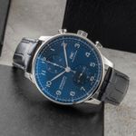 IWC Portuguese Chronograph IW371606 (Onbekend (willekeurig serienummer)) - Blauw wijzerplaat 41mm Staal (2/8)