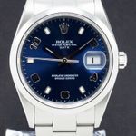 Rolex Oyster Perpetual Date 15200 (2002) - Blauw wijzerplaat 34mm Staal (1/7)