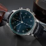 IWC Portuguese Chronograph IW371615 (Unknown (random serial)) - Green dial 41 mm Steel case (2/8)