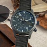 IWC Pilot Chronograph Top Gun IW389106 (Unknown (random serial)) - Green dial 45 mm Titanium case (3/8)