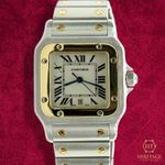 Cartier Santos Galbée W20011C4 (2000) - Silver dial 29 mm Gold/Steel case (1/8)
