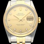 Rolex Datejust 36 16233G (1991) - Champagne dial 36 mm Gold/Steel case (1/8)