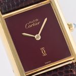 Cartier Tank 6-81006 (1980) - Red dial Unknown Silver case (3/7)