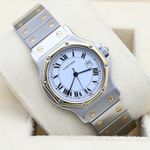 Cartier Santos 2966 (Unknown (random serial)) - White dial 30 mm Gold/Steel case (1/7)