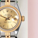 Rolex Lady-Datejust 69173 (1993) - Champagne wijzerplaat 26mm Goud/Staal (5/8)