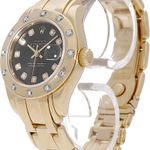 Rolex Lady-Datejust Pearlmaster 69318 (1997) - Black dial 29 mm Yellow Gold case (3/5)